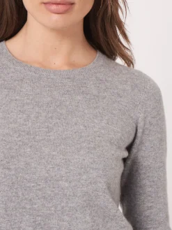 Basic Bio-Kaschmir-Pullover Mit Rundhalsausschnitt