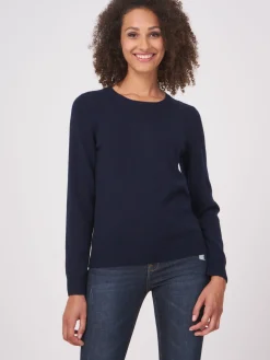 Basic Bio-Kaschmir-Pullover Mit Rundhalsausschnitt