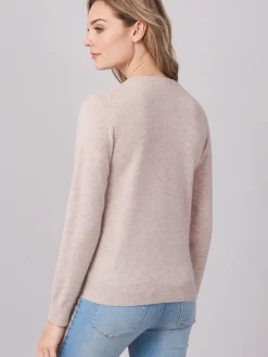 Basic Kaschmir-Strickjacke Mit Rundhalsausschnitt