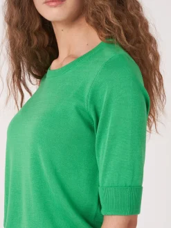 Basic Kurzarm-Pullover Aus Organischer Baumwollmischung