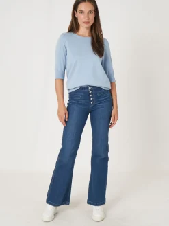 Basic Kurzarm-Pullover Aus Organischer Baumwollmischung