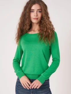 Basic Langarm-Pullover Aus Bio-Baumwollmischung