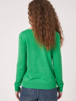 Basic Langarm-Pullover Aus Bio-Baumwollmischung
