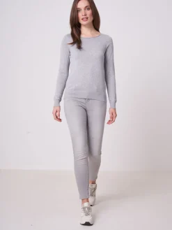 Basic Pullover Mit U-Boot-Ausschnitt Aus Baumwollmischung