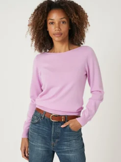 Basic Pullover Mit U-Boot-Ausschnitt Aus Bio-Kaschmir