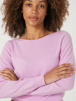 Basic Pullover Mit U-Boot-Ausschnitt Aus Bio-Kaschmir