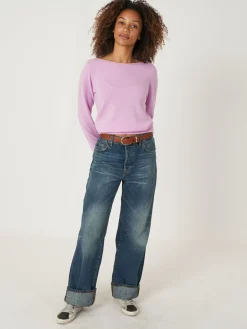 Basic Pullover Mit U-Boot-Ausschnitt Aus Bio-Kaschmir