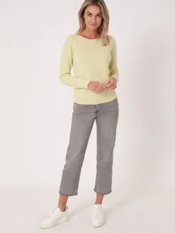 Basic Pullover Mit U-Boot-Ausschnitt Aus Bio-Kaschmir