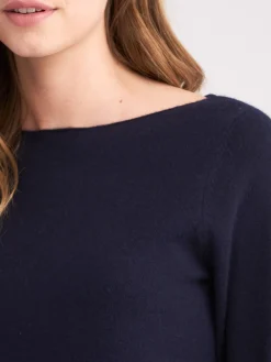 Basic Pullover Mit U-Boot-Ausschnitt Aus Bio-Kaschmir