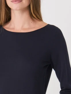 Basic Pullover Mit U-Boot-Ausschnitt Aus Baumwollmischung