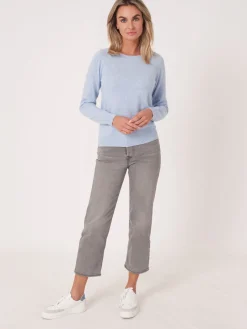 Basic Pullover Mit U-Boot-Ausschnitt Aus Bio-Kaschmir