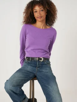 Basic Pullover Mit U-Boot-Ausschnitt Aus Bio-Kaschmir