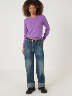 Basic Pullover Mit U-Boot-Ausschnitt Aus Bio-Kaschmir