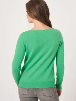 Basic Pullover Mit U-Boot-Ausschnitt Aus Bio-Kaschmir
