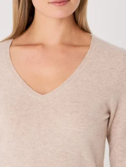 Basic Pullover Mit V-Ausschnitt Aus Bio-Kaschmir