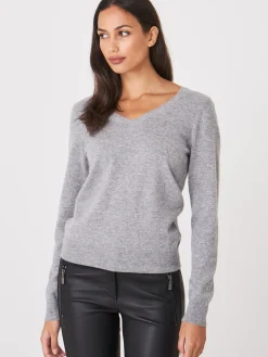 Basic Pullover Mit V-Ausschnitt Aus Bio-Kaschmir