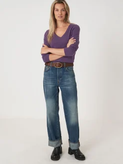 Basic Pullover Mit V-Ausschnitt Aus Bio-Kaschmir