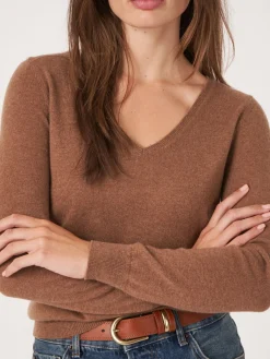 Basic Pullover Mit V-Ausschnitt Aus Bio-Kaschmir
