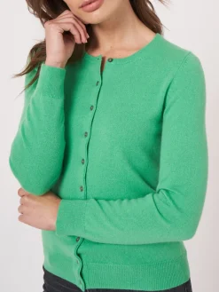 Basic Strickjacke Mit Rundhalsausschnitt Aus Bio-Kaschmir
