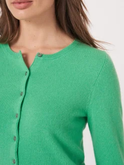 Basic Strickjacke Mit Rundhalsausschnitt Aus Bio-Kaschmir