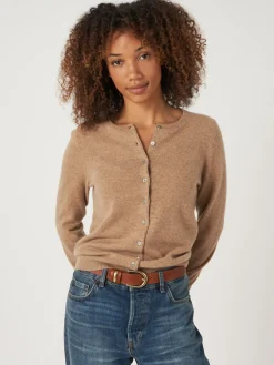 Basic Strickjacke Mit Rundhalsausschnitt Aus Bio-Kaschmir