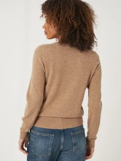 Basic Strickjacke Mit Rundhalsausschnitt Aus Bio-Kaschmir