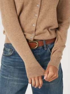 Basic Strickjacke Mit Rundhalsausschnitt Aus Bio-Kaschmir