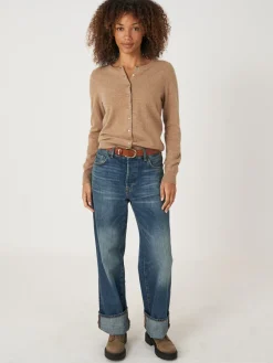 Basic Strickjacke Mit Rundhalsausschnitt Aus Bio-Kaschmir