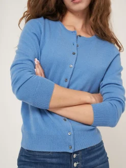 Basic Strickjacke Mit Rundhalsausschnitt Aus Bio-Kaschmir