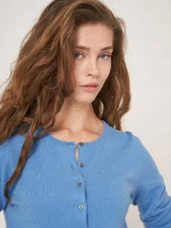 Basic Strickjacke Mit Rundhalsausschnitt Aus Bio-Kaschmir