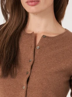Basic Strickjacke Mit Rundhalsausschnitt Aus Bio-Kaschmir