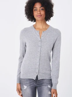 Basic Strickjacke Mit Rundhalsausschnitt Aus Bio-Kaschmir