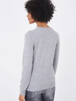 Basic Strickjacke Mit Rundhalsausschnitt Aus Bio-Kaschmir