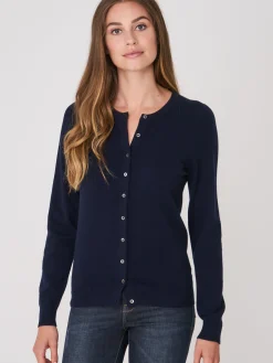Basic Strickjacke Mit Rundhalsausschnitt Aus Bio-Kaschmir