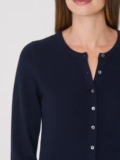 Basic Strickjacke Mit Rundhalsausschnitt Aus Bio-Kaschmir