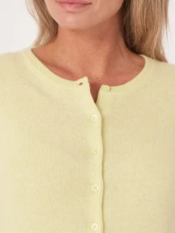 Basic Strickjacke Mit Rundhalsausschnitt Aus Bio-Kaschmir