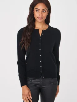 Basic Strickjacke Mit Rundhalsausschnitt Aus Bio-Kaschmir