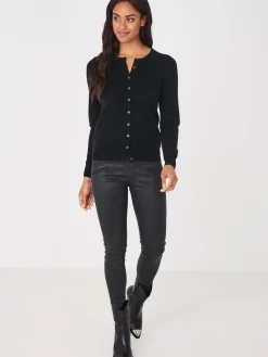 Basic Strickjacke Mit Rundhalsausschnitt Aus Bio-Kaschmir