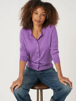 Basic Strickjacke Mit Rundhalsausschnitt Aus Bio-Kaschmir