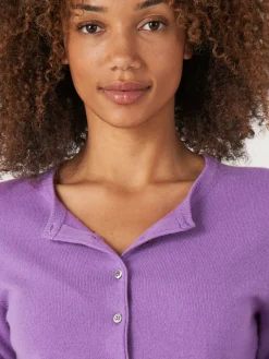 Basic Strickjacke Mit Rundhalsausschnitt Aus Bio-Kaschmir
