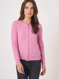Basic Strickjacke Mit Rundhalsausschnitt Aus Bio-Kaschmir
