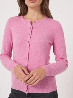 Basic Strickjacke Mit Rundhalsausschnitt Aus Bio-Kaschmir
