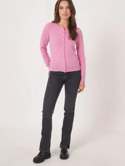 Basic Strickjacke Mit Rundhalsausschnitt Aus Bio-Kaschmir