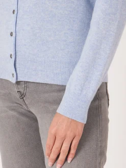 Basic Strickjacke Mit Rundhalsausschnitt Aus Bio-Kaschmir