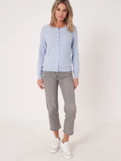 Basic Strickjacke Mit Rundhalsausschnitt Aus Bio-Kaschmir