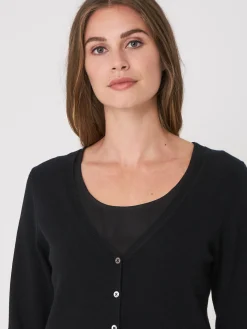 Basic Strickjacke Mit V-Ausschnitt Aus Bio-Kaschmir