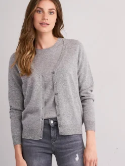 Basic Strickjacke Mit V-Ausschnitt Aus Bio-Kaschmir