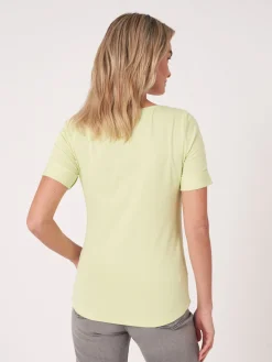 Basic T-Shirt Mit Aufgeschlagenen Armel Aus Baumwolle