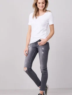 Basic T-Shirt Mit Aufgeschlagenen Armel Aus Baumwolle