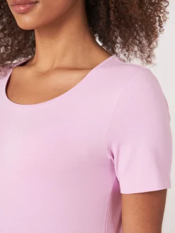 Basic T-Shirt Mit Rundhalsausschnitt Aus Baumwolle